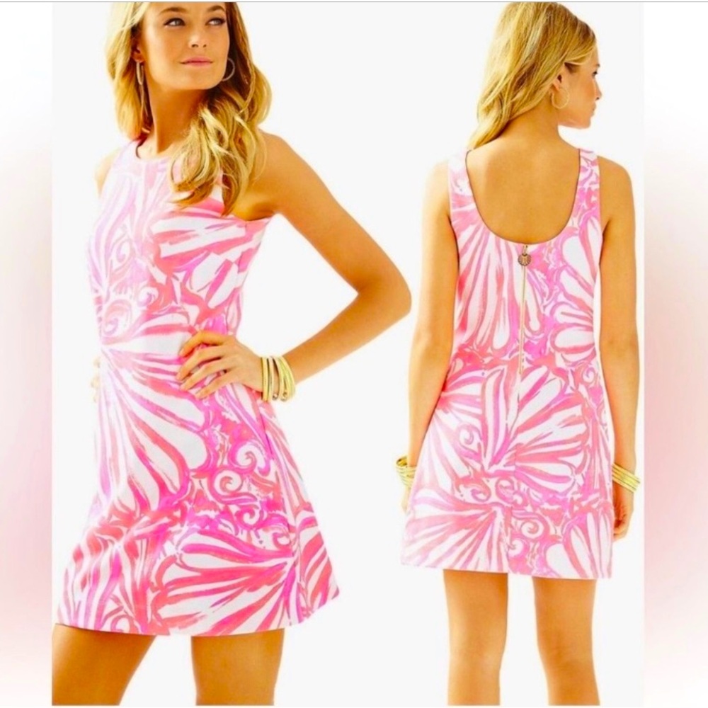 Lilly Pulitzer Vibrant Pink and White Midi Dress